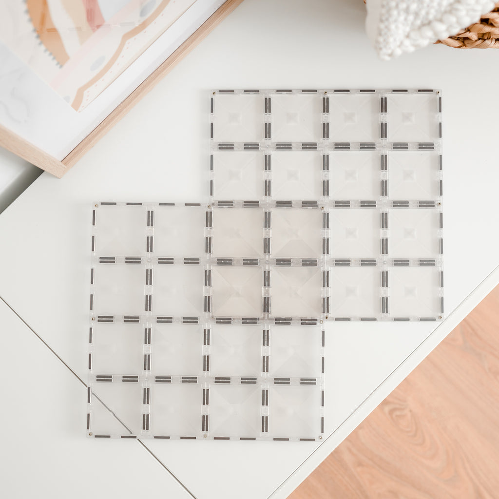 Connetix Tiles Clear Base Plate Pack 2 Pieces