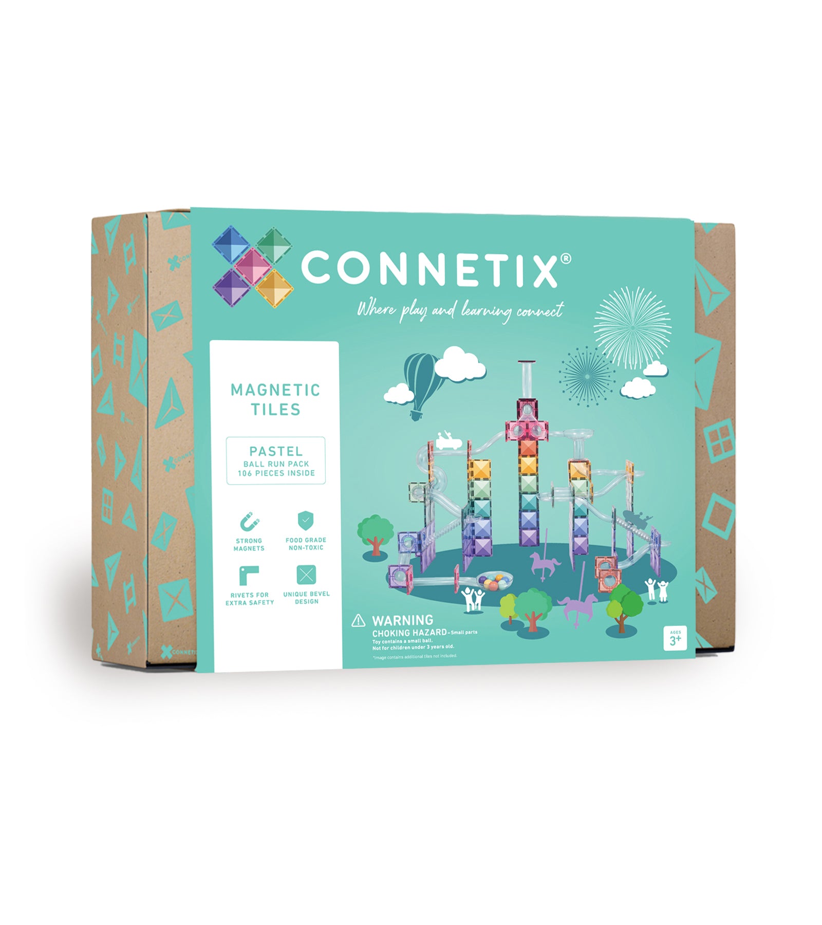 Connetix Tiles Pastel Ball Run Pack 106 Pieces