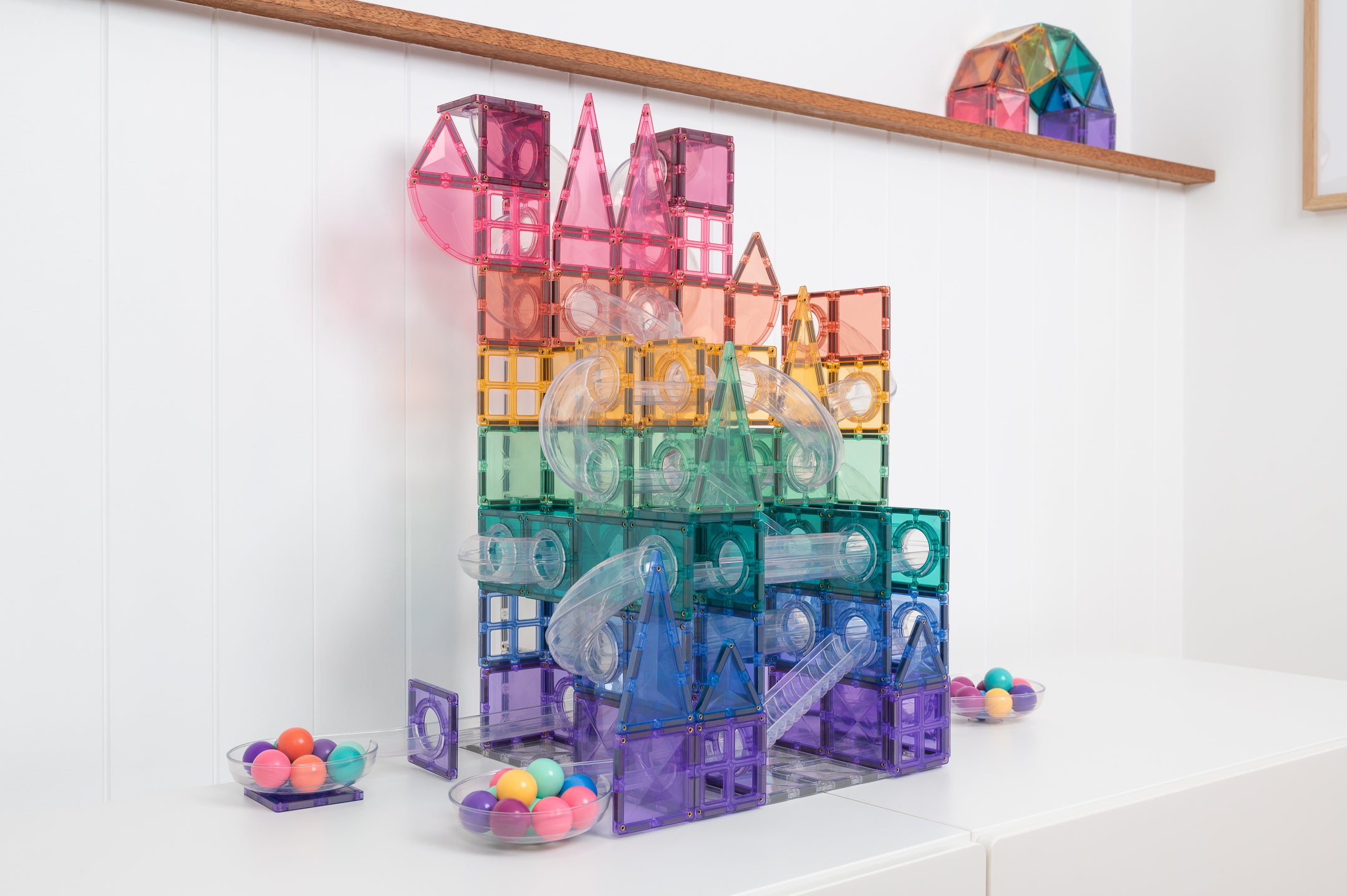 Connetix Tiles Pastel Ball Run Expansion Pack 80 Pieces