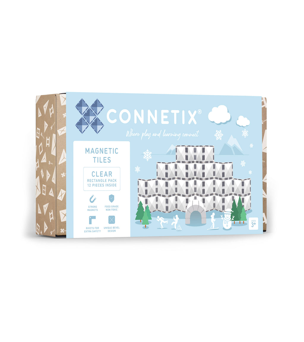 Connetix Tiles Clear Rectangle Pack 12 Pieces