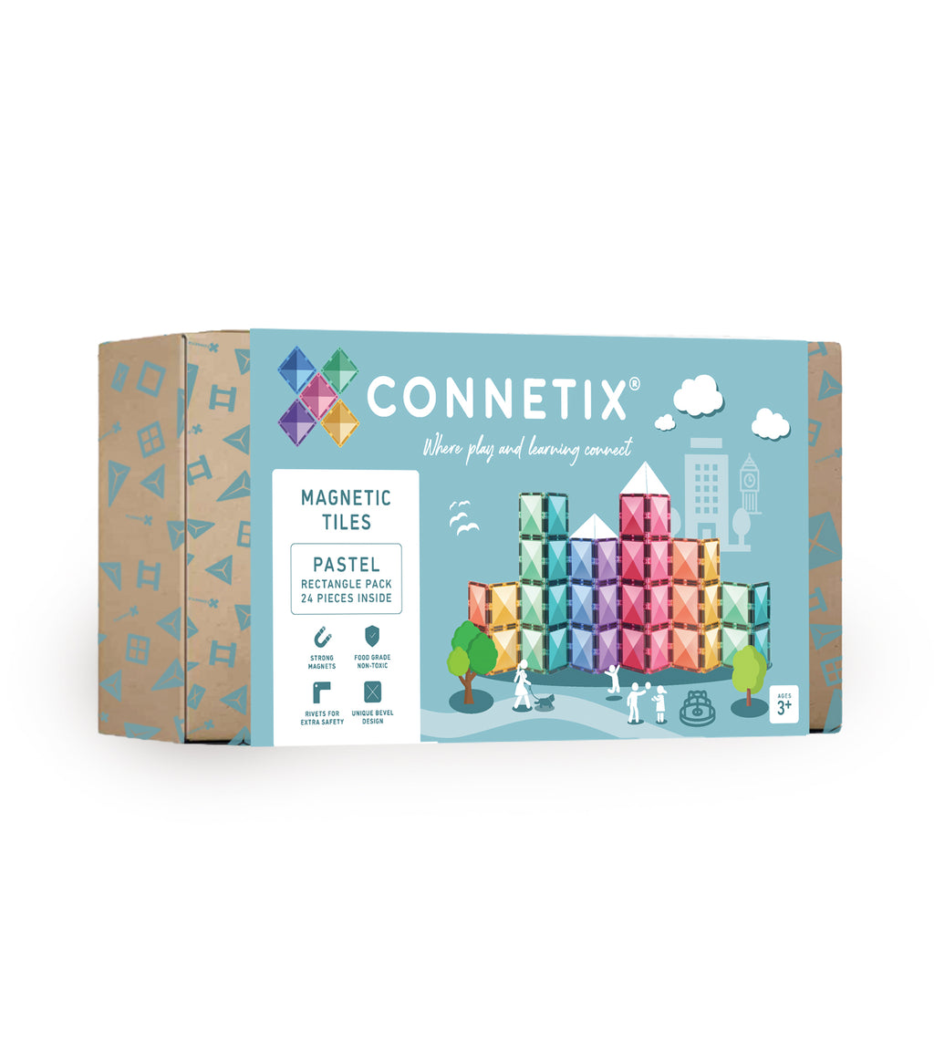 Connetix Tiles Pastel Rectangle Pack 24 Pieces