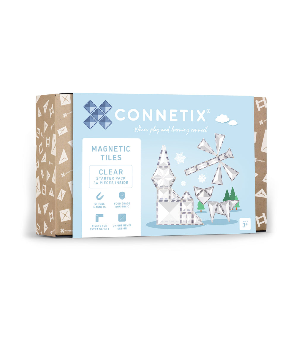 Connetix Tiles Clear Starter Pack 34 Pieces