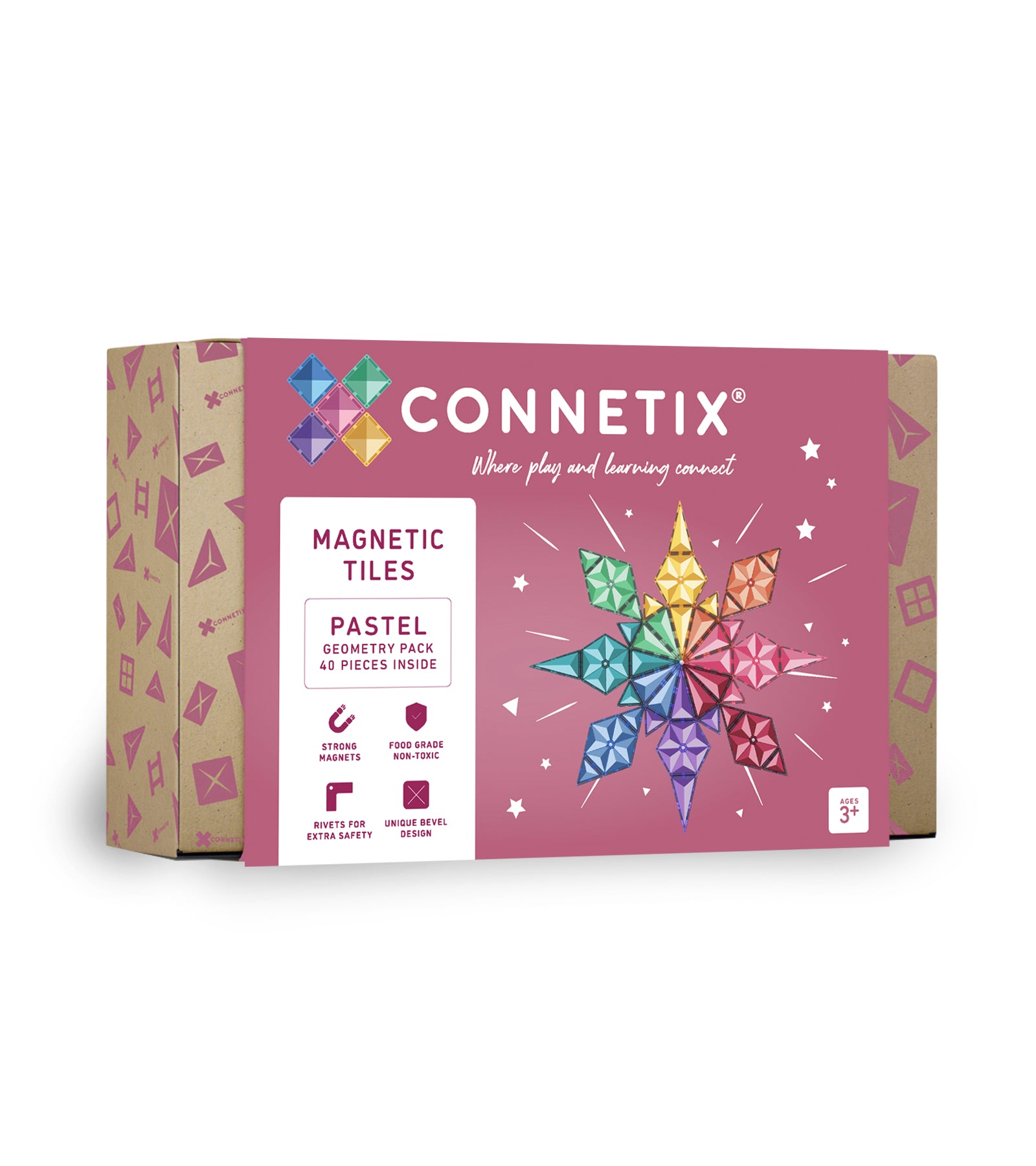 Connetix Tiles Pastel Geometry Pack 40 Pieces
