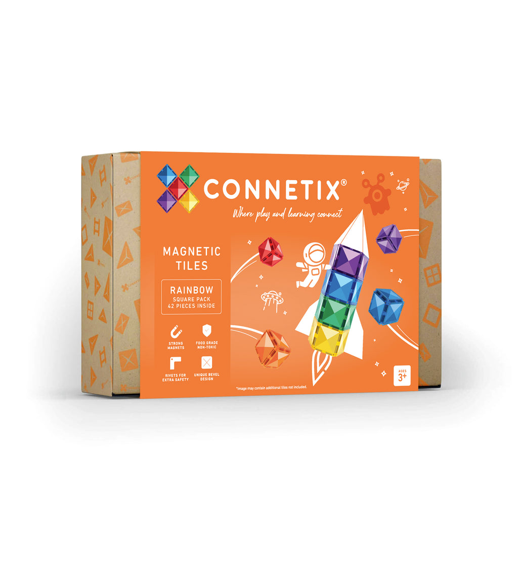 Connetix Tiles Rainbow Square Pack 42 Pieces