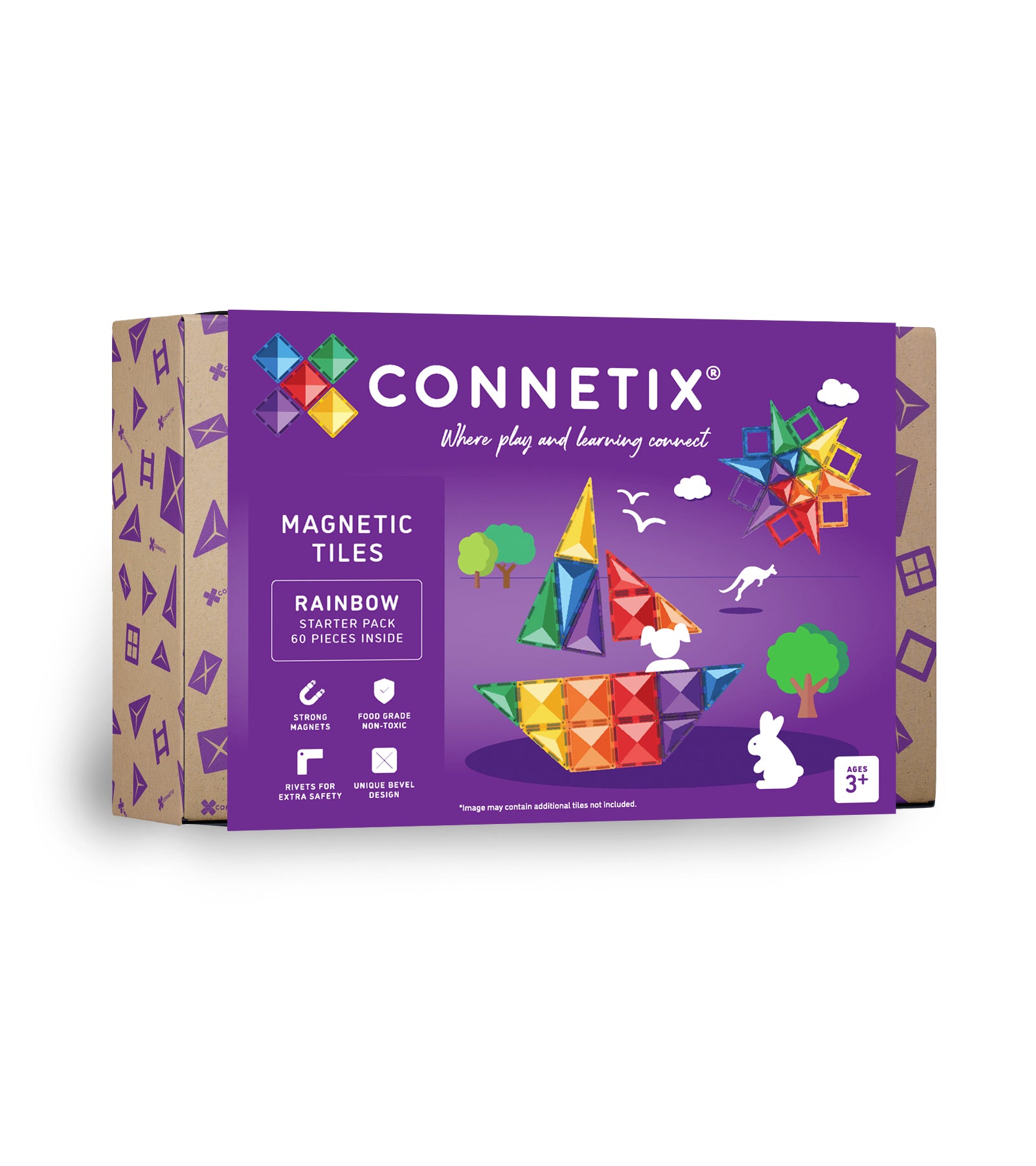 Connetix Tiles Rainbow Starter Pack 60 Pieces