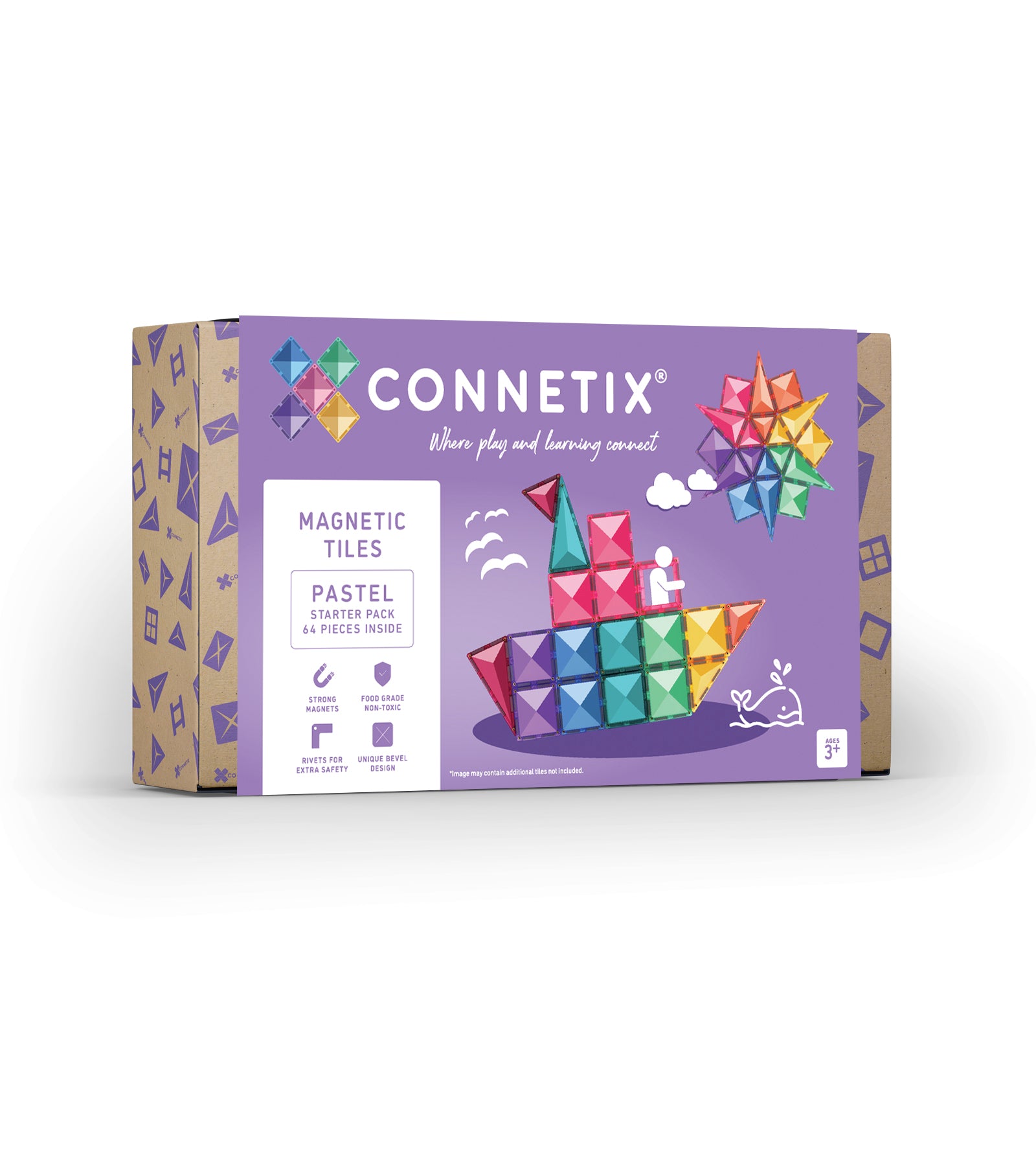 Connetix Tiles Pastel Starter Pack 64 Pieces