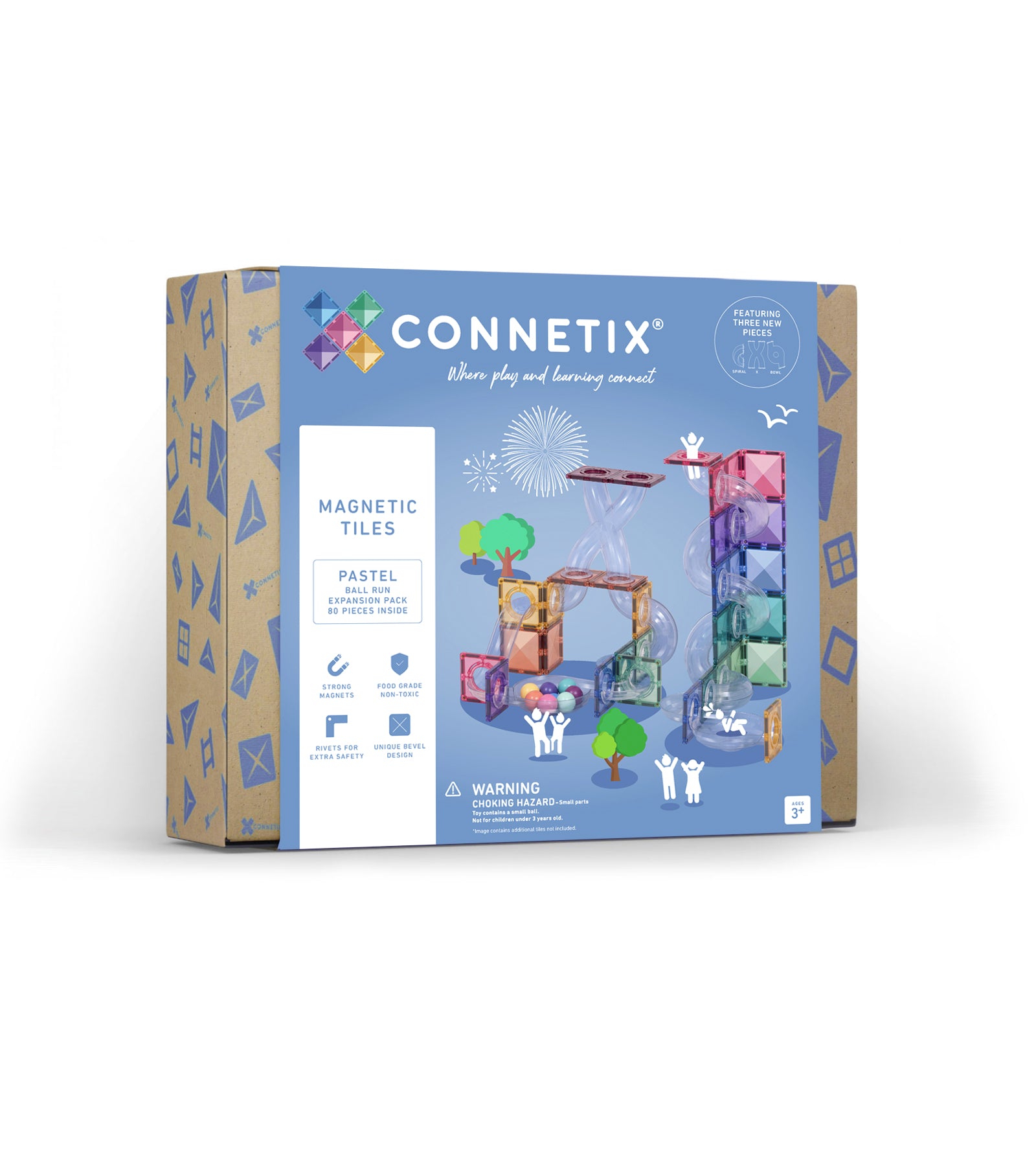 Connetix Tiles Pastel Ball Run Expansion Pack 80 Pieces