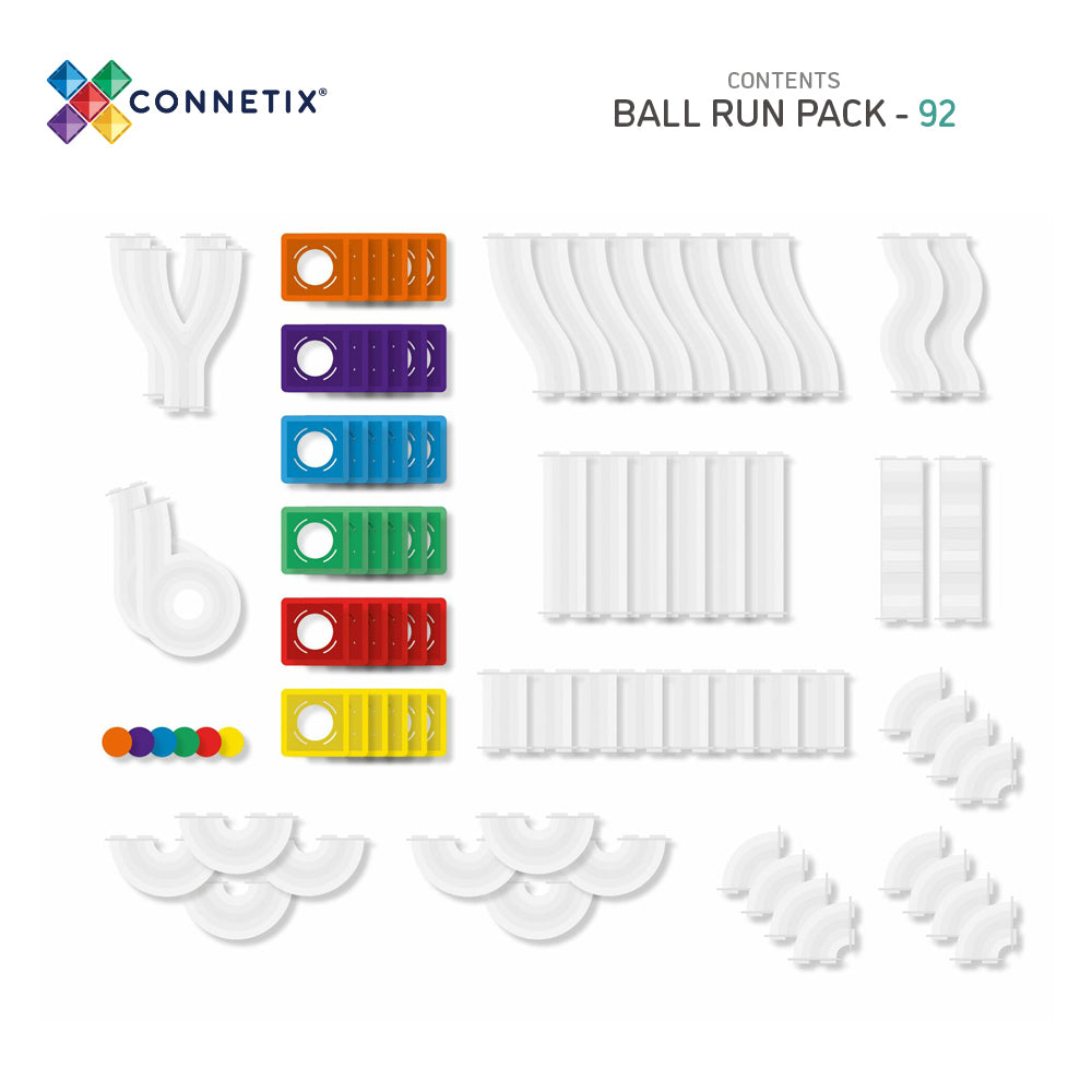 Connetix Tiles Rainbow Ball Run Pack 92 Pieces