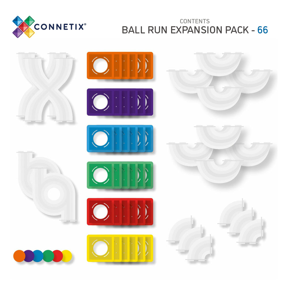 Connetix Tiles Rainbow Ball Run Expansion Pack 66 Pieces