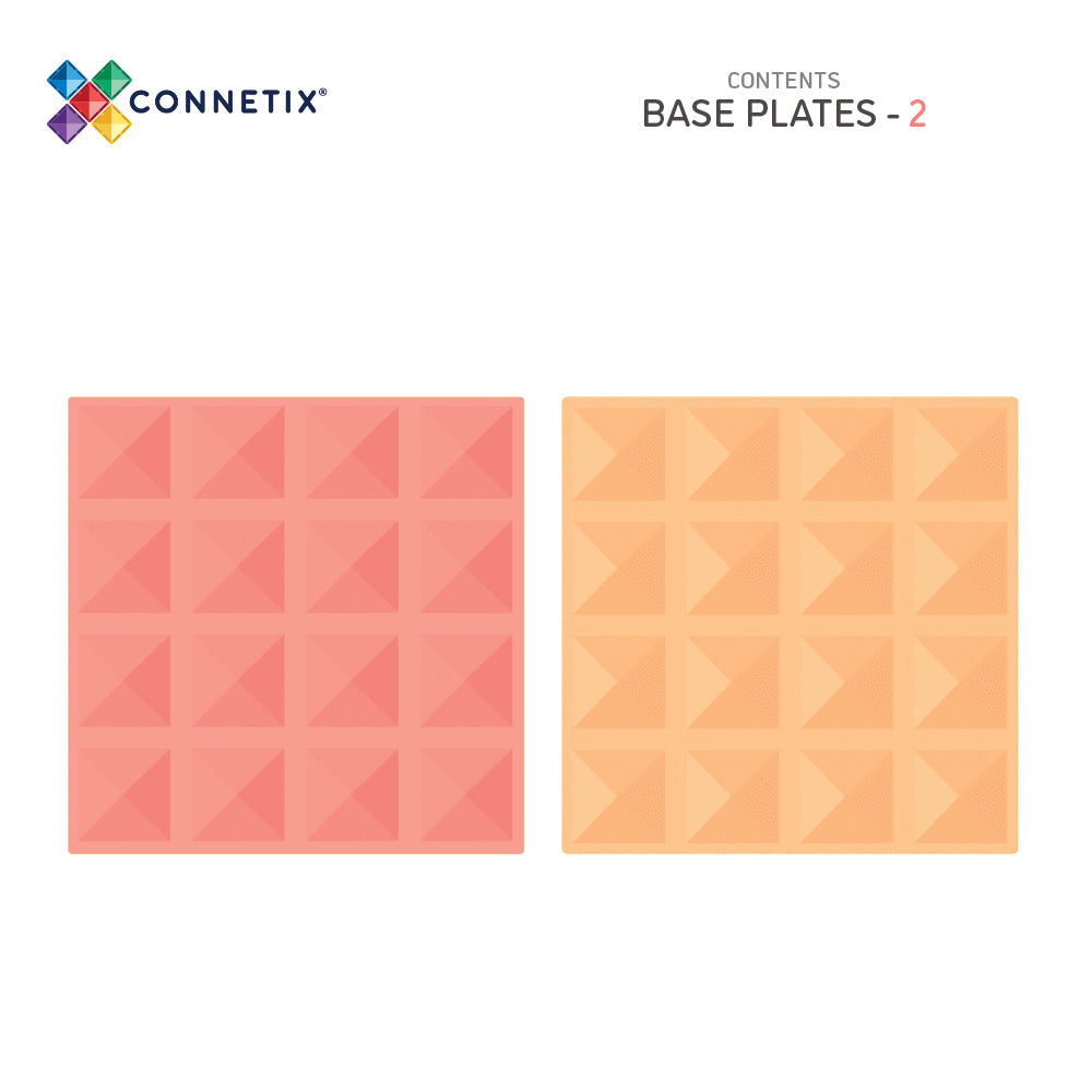Connetix Tiles Pastel Lemon & Peach Base Plate 2 Pieces