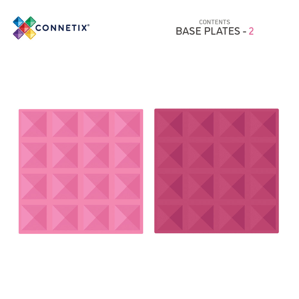 Connetix Tiles Pastel Pink & Berry Base Plate 2 Pieces