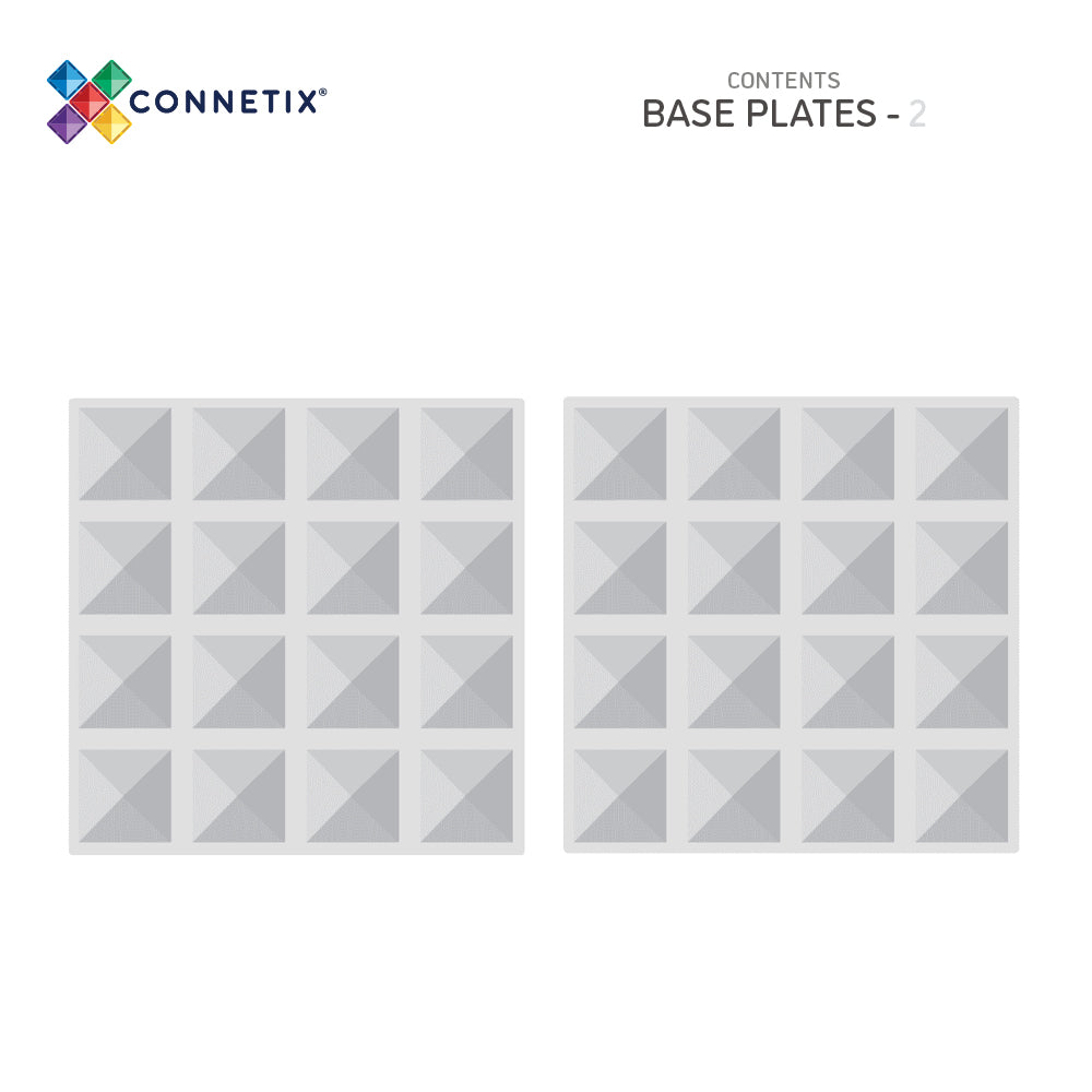Connetix Tiles Clear Base Plate Pack 2 Pieces