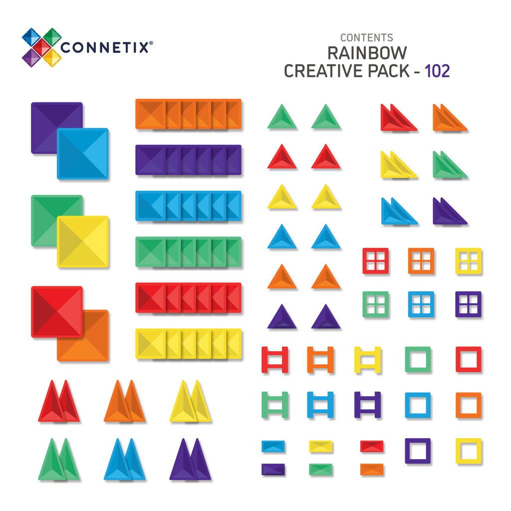 Connetix Tiles Rainbow Creative Pack 102 Pieces