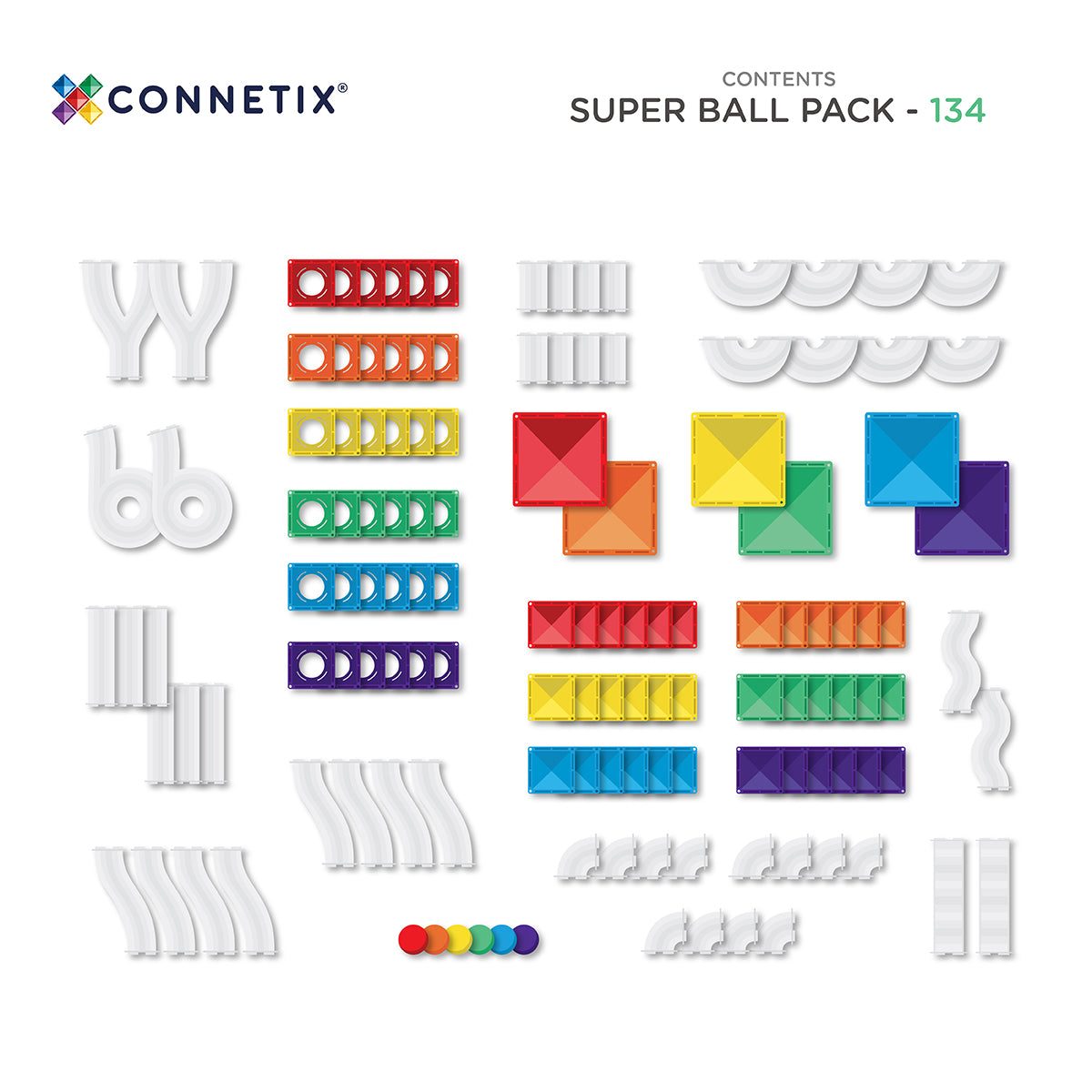 Connetix Tiles Super Ball Run Pack 134 pieces