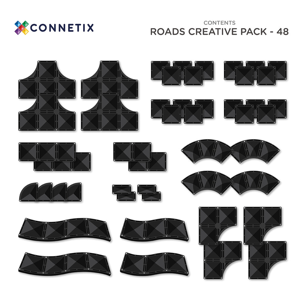 Connetix Tiles Roads Creative Pack 48 Pieces