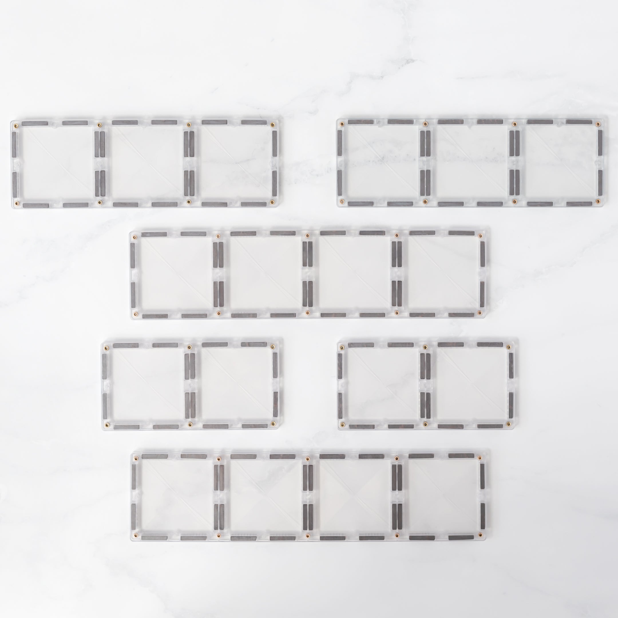 Connetix Tiles Clear Rectangle Pack 12 Pieces
